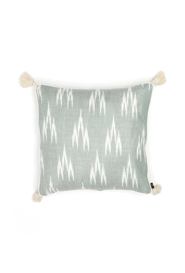 Set of 2: Slate Blue Ikat Cotton Cushion Covers